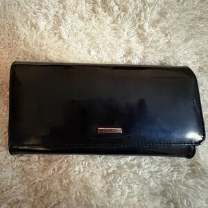 BCBG Black Patent Leather Wallet